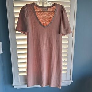 Muted Pink V-Neck Dress